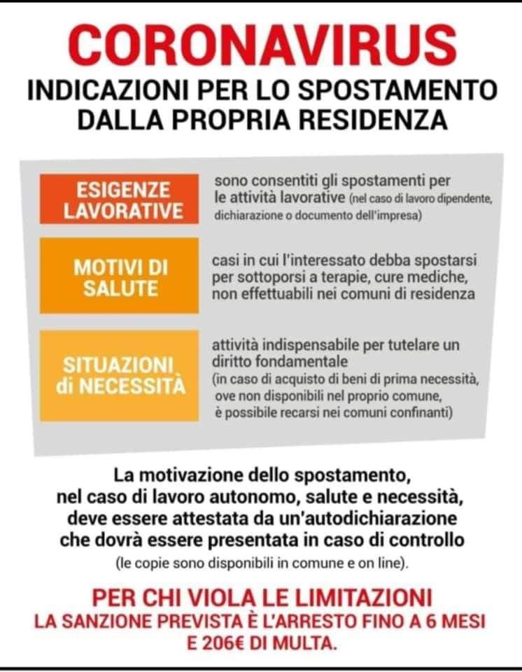Decreto "Io Resto A Casa" - Modulo autocertificazione