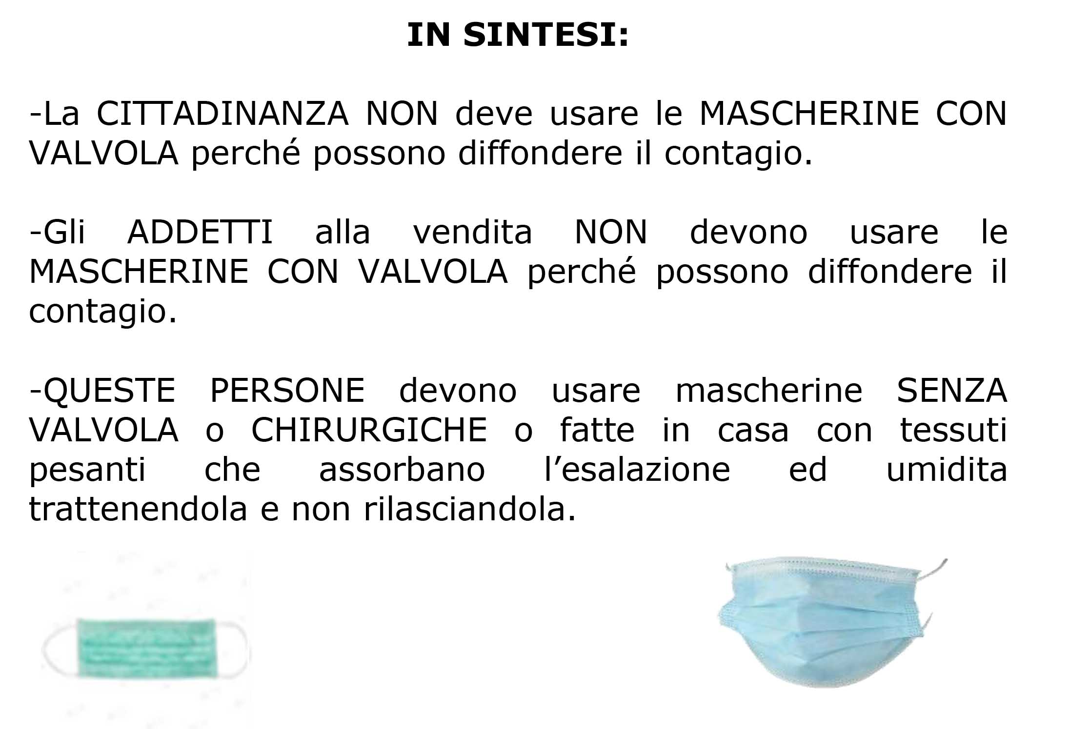 Emergenza Coronavirus - Vademecum utilizzo mascherine